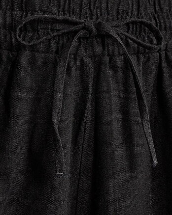 Santina linne-shorts - black
