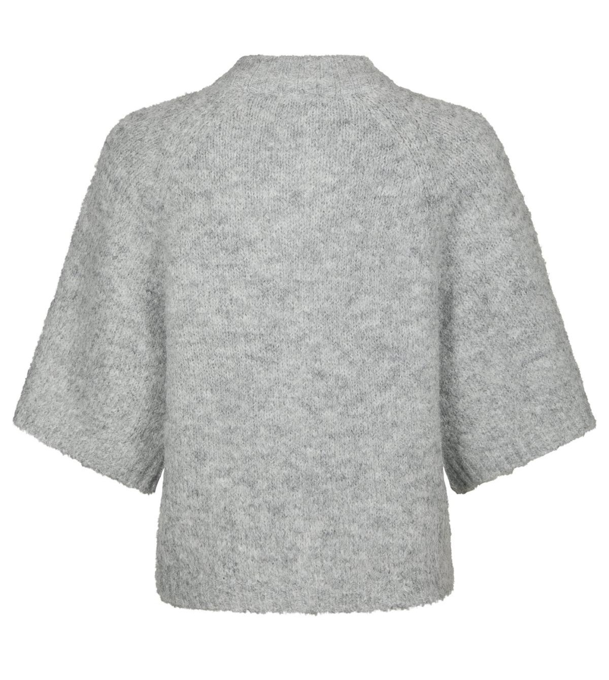 Neo Noir Benuta Fluffy Knit Cardigan, Grey Melange - 2