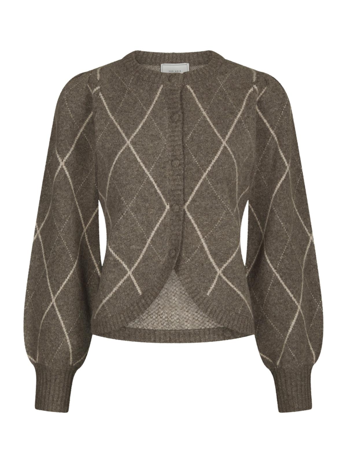 Neo Noir Koteas Check Knit Cardigan,  Taupe
