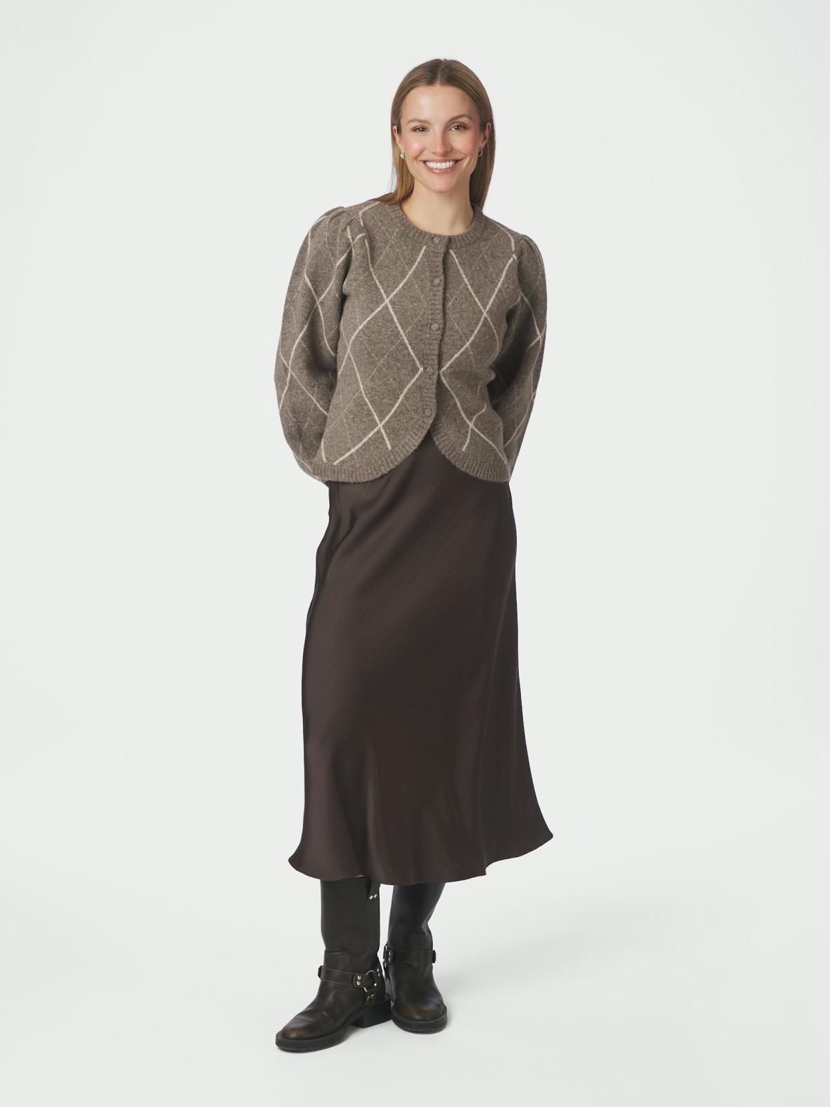 Neo Noir Koteas Check Knit Cardigan,  Taupe - 5