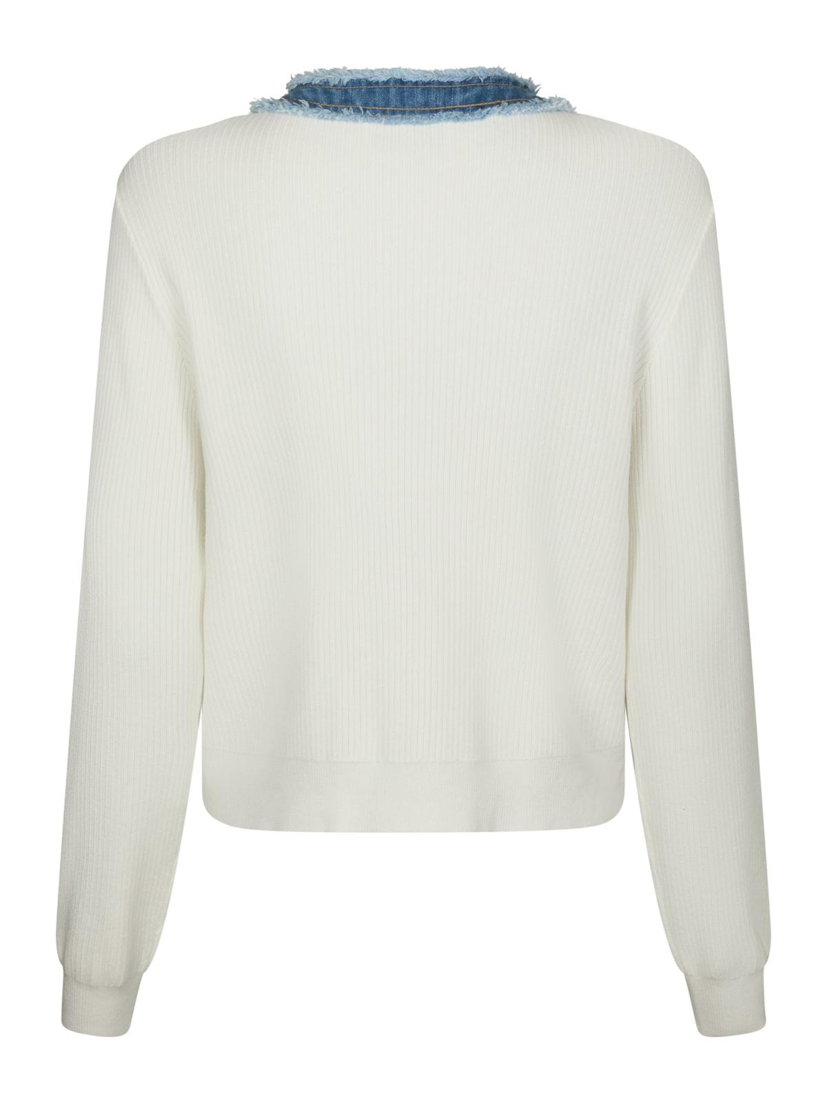 Neo Noir Zelma Knit Denim Cardigan,  Off White/Denim - 2