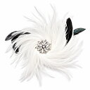 FLOWER - fjädrar & strass /vit