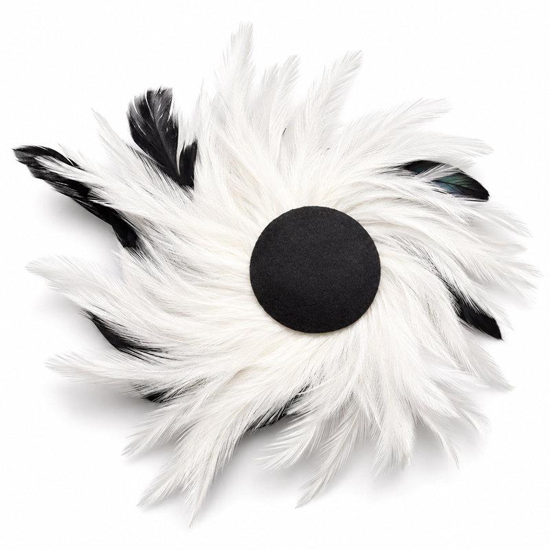 FLOWER - fjädrar & strass /vit - 2