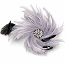 FLOWER - fjädrar & strass /grå