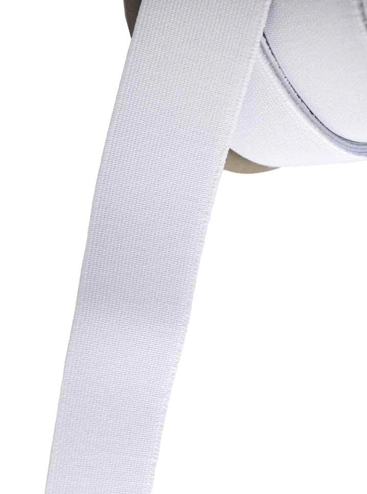 Resår, 2,5 cm bred vit