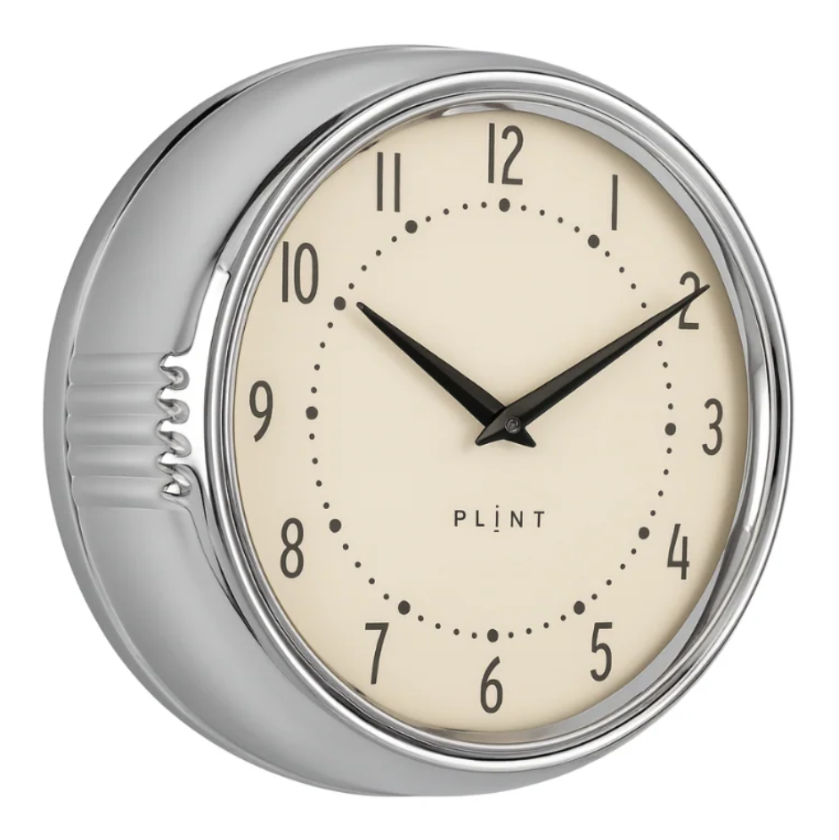 Väggklocka RETRO silver Ø:23cm