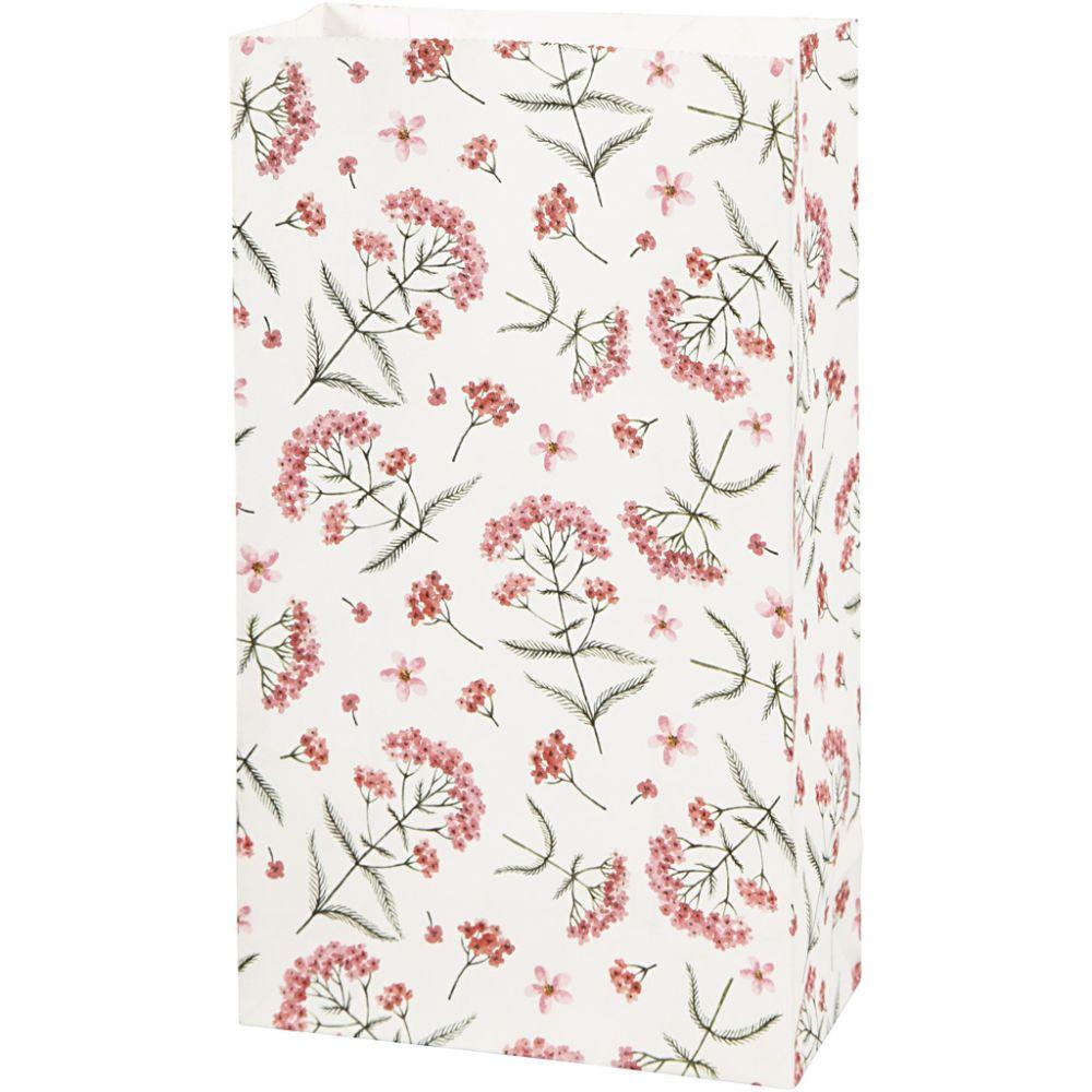 Presentpåsar med blommor i 8-pack för presenter, kalas, dop och babyshower