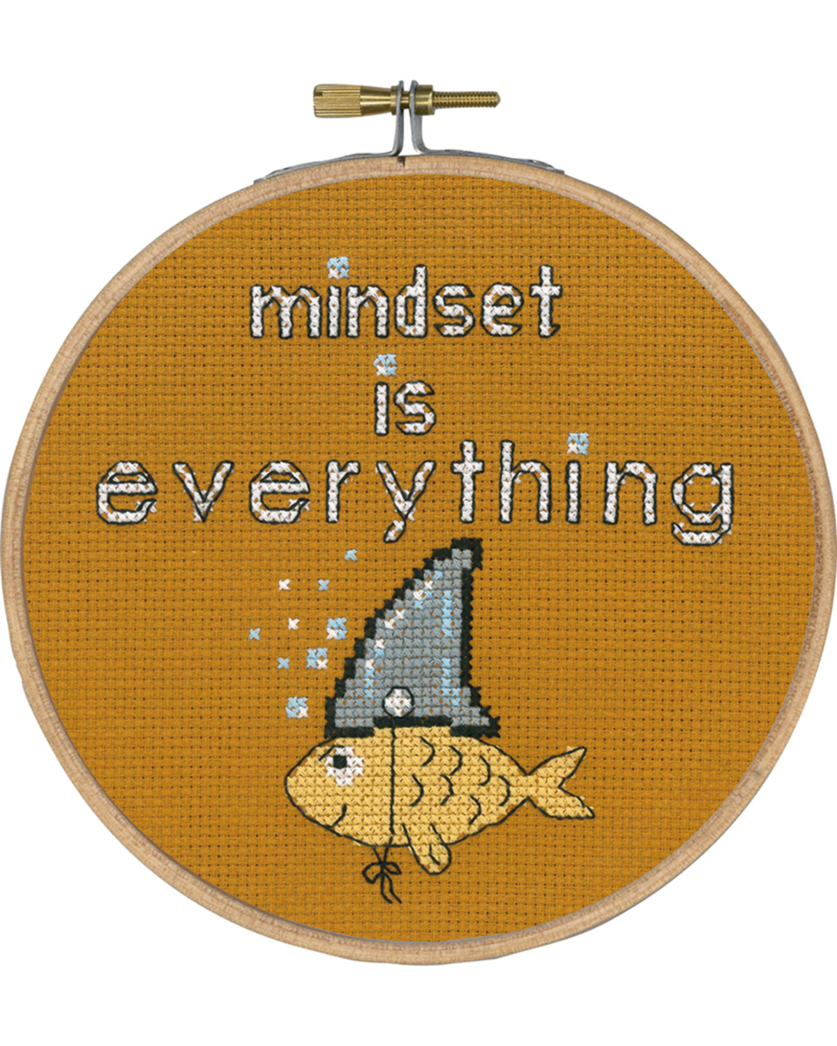 Permin Tavla Mindset is everything  Ø 15 cm - Aida 5,4/14 ct