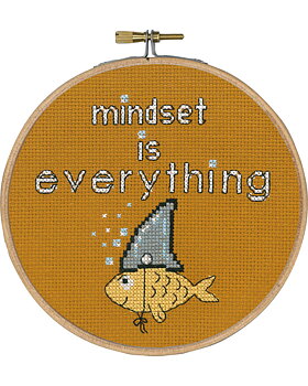 Permin Tavla Mindset is everything  Ø 15 cm - Aida 5,4/14 ct