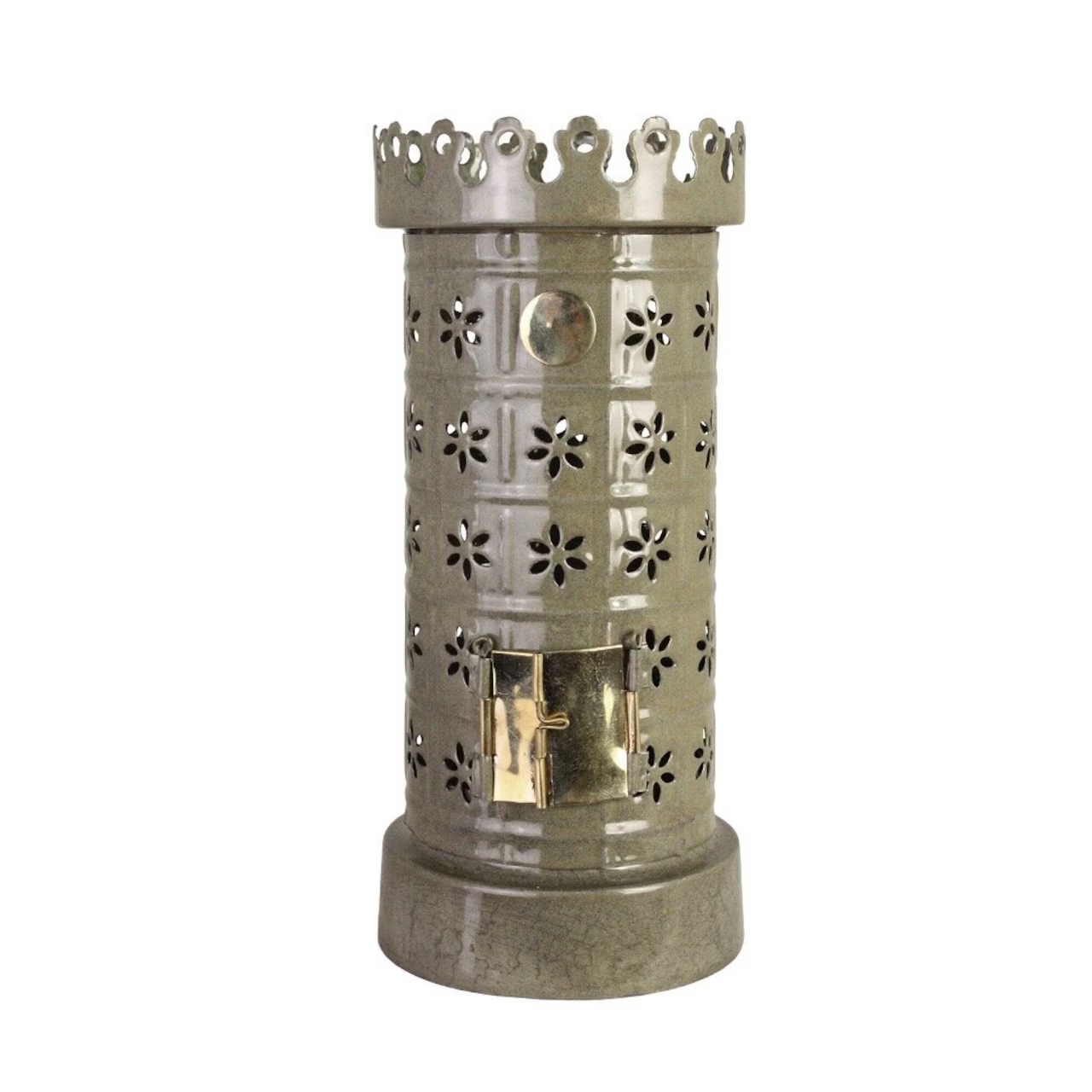Värmeljushållare Kakelugn - Olivgrön