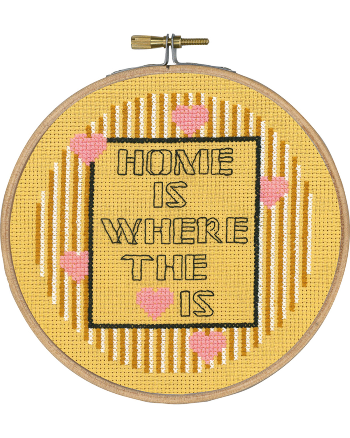 Permin Tavla Home is where the heart is  Ø 15 cm - Aida 5,4/14 ct