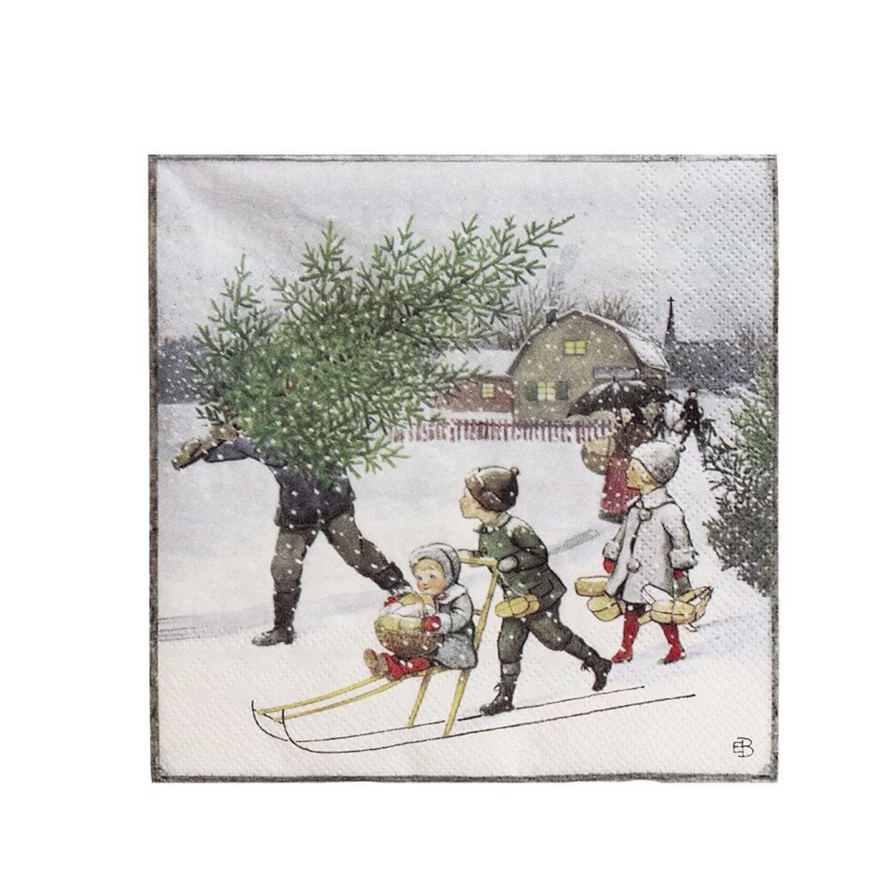 Elsa Beskow Servetter - Hem till jul