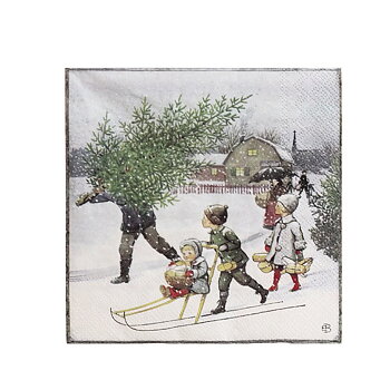 Elsa Beskow Servetter - Hem till jul