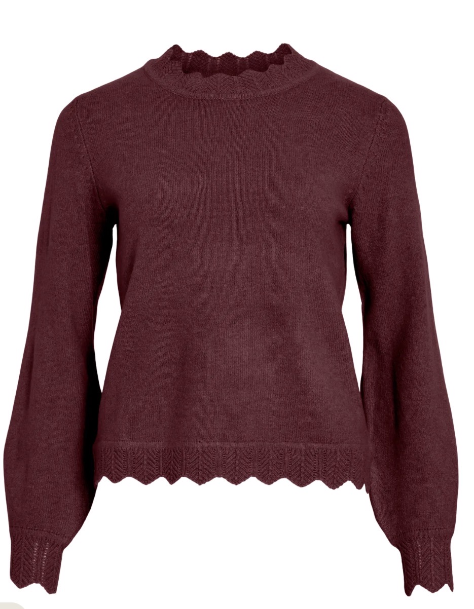 Vila Nikolina o-neck Knit Pullover Port Royale