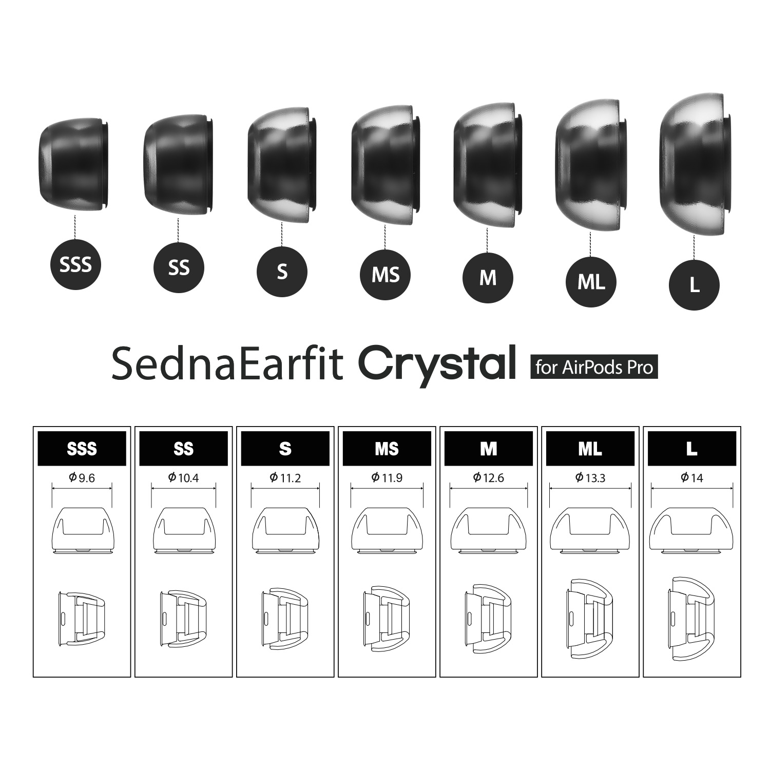 AZLA Crystal for Airpods Pro 1, 2 Single Size 2 Par - 8