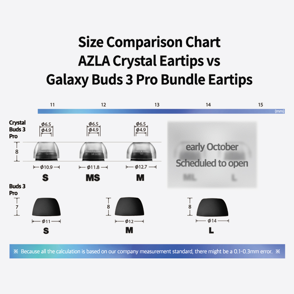 AZLA Crystal for Galaxy Buds 3 Pro Mixed Size 1 Par Set - 11
