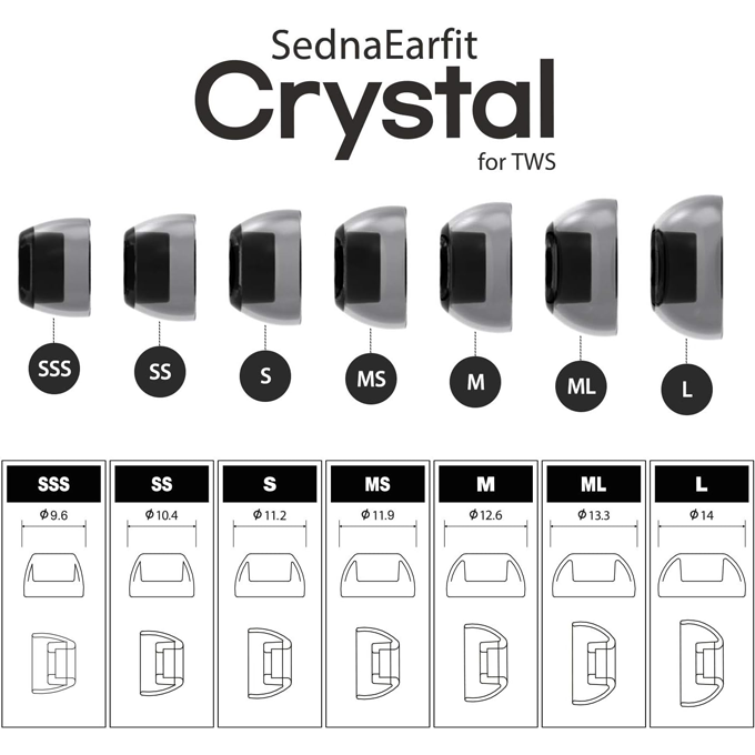 AZLA Crystal for TWS Single Size 2 Par - 5
