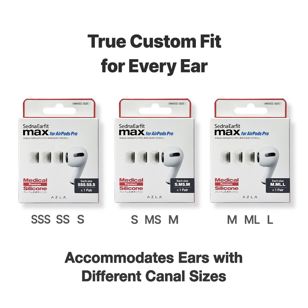 AZLA MAX for Airpods Pro 1, 2 Mixed Size 1 Par Set - 11