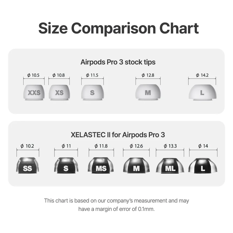 AZLA XELASTEC 2 for Airpods Pro 3  Single Size 2 par  - 9