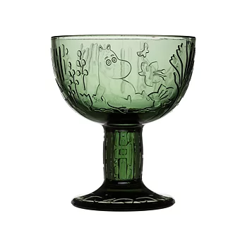 Mumin Serveringsskål på fot Mystical Forest 14 cm – Pine Green från Moomin Arabia