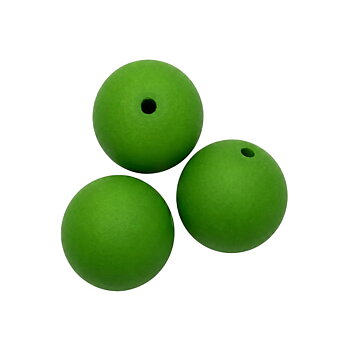 Gräsgröna runda Polarispärlor 18 mm i polyester, 4 st