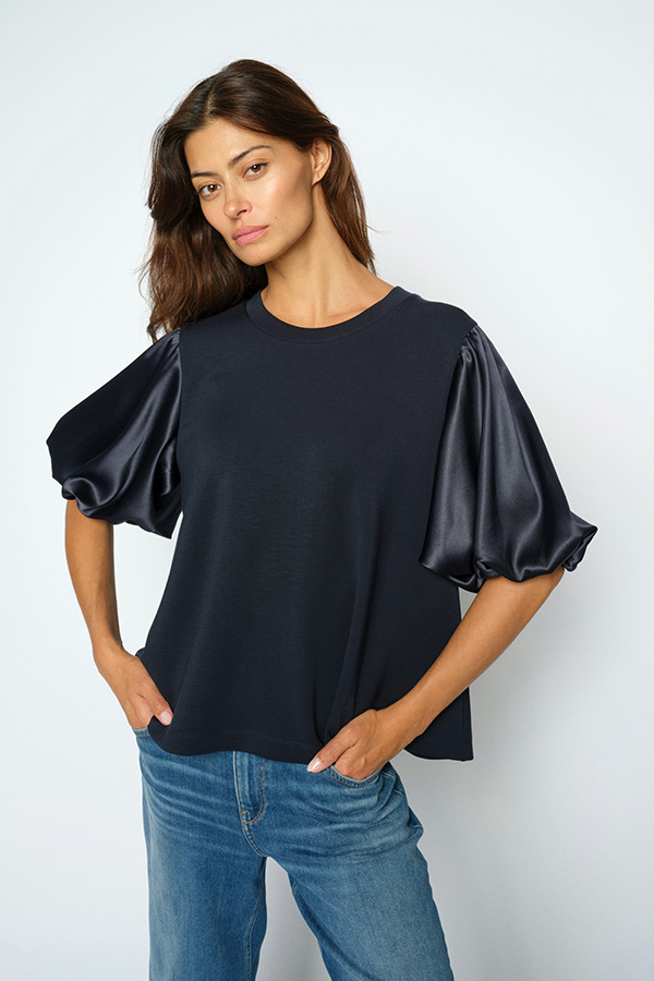 MMDuba O-SS Satin Sweatshirt Salute Navy