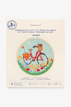 DMC Korsstygnskit Red Bike 13,5 x 14,5 cm - Aida 5,5/14 ct
