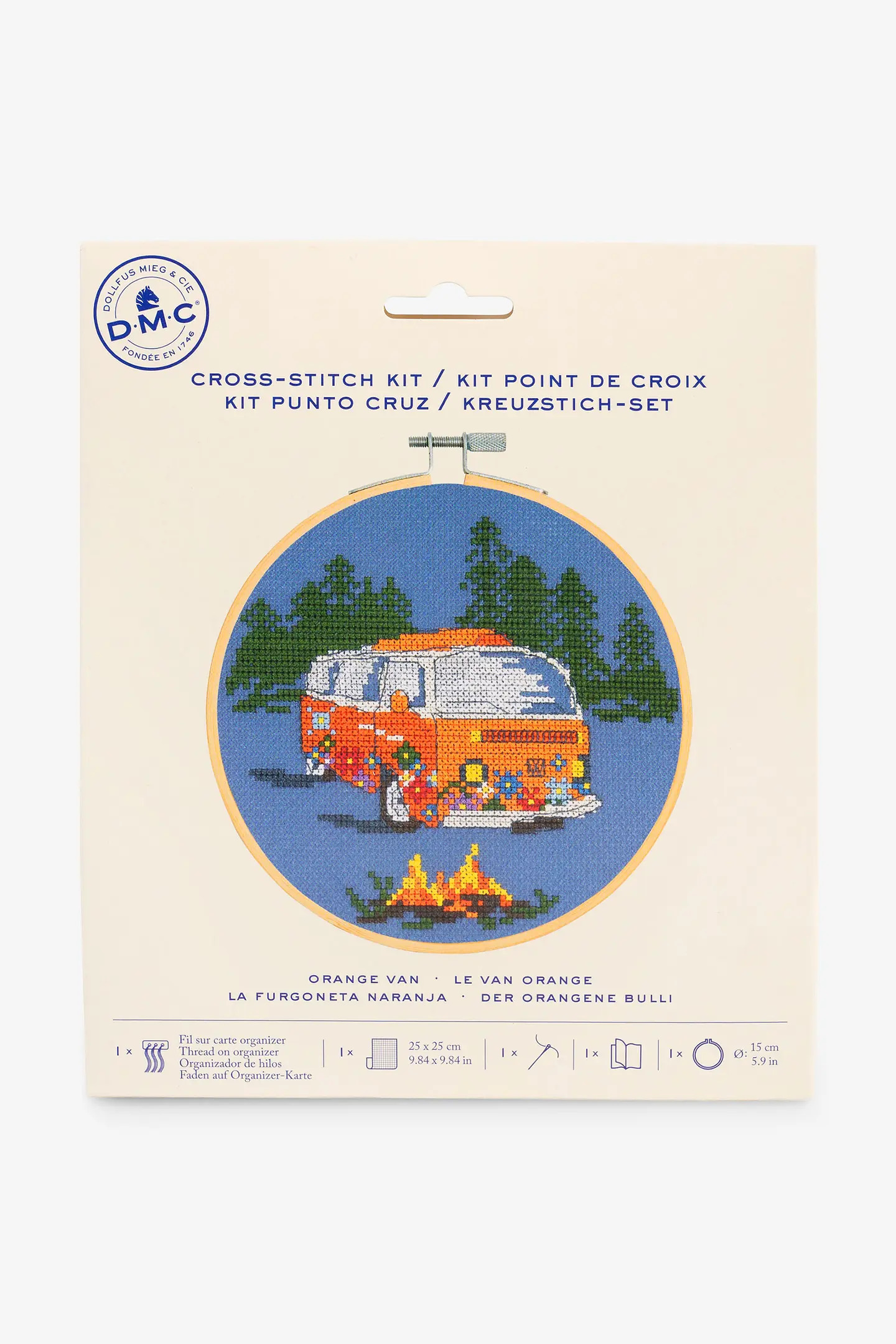 DMC Korsstygnskit Orange Van 14 x 13 cm - Aida 5,5/14 ct - 2