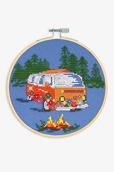 DMC Korsstygnskit Orange Van 14 x 13 cm - Aida 5,5/14 ct