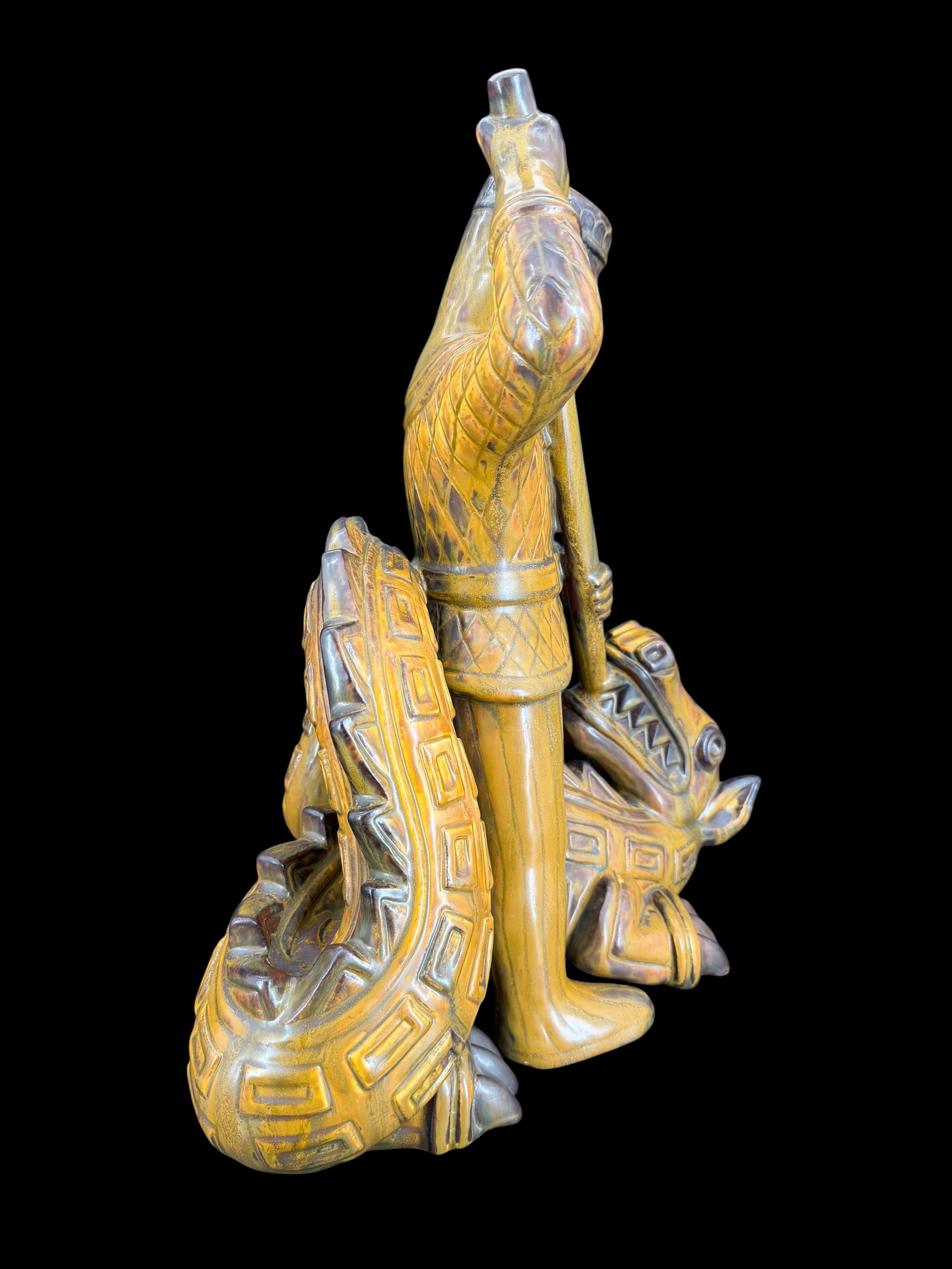Rörstrand Gunnar Nylund  “Saint George and the Dragon,” signed “Unique” - 4