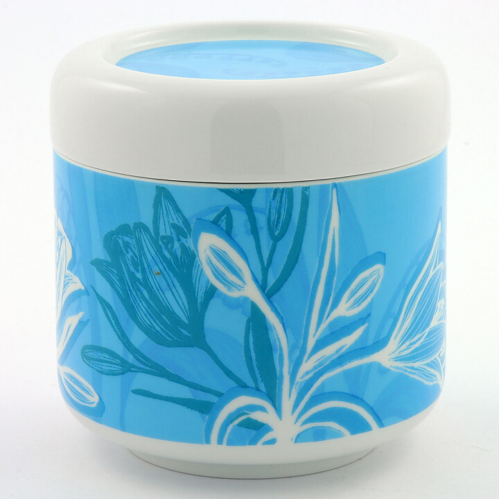 Heini Riitahuhta (Keto 2006) Rounded Jar with Blue Flower Decor from Arabia 11 cm