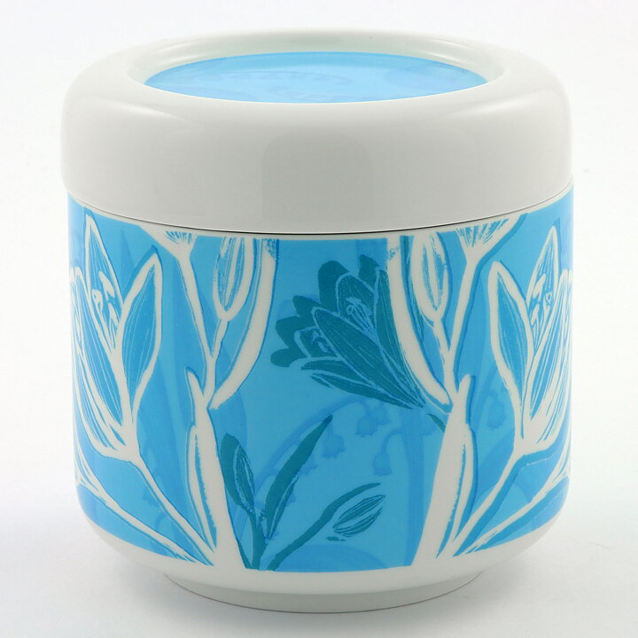 Heini Riitahuhta (Keto 2006) Rounded Jar with Blue Flower Decor from Arabia 11 cm