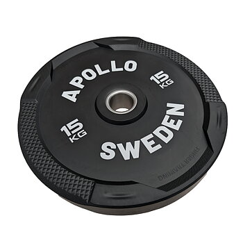 Apollo Bumper Plate Svart 15 kg - Easy Grip