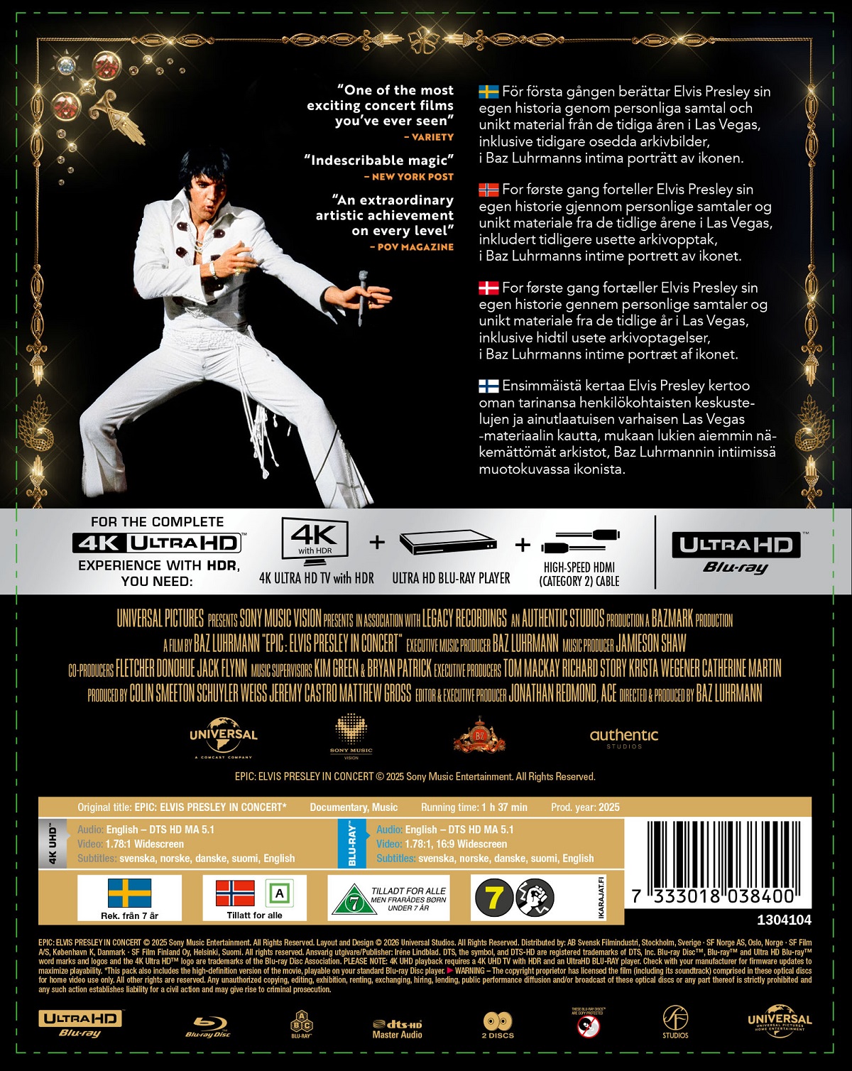 EPiC: Elvis Presley in Concert (Limited Edition Steelbook) (4K Ultra HD + Blu-ray) - 2