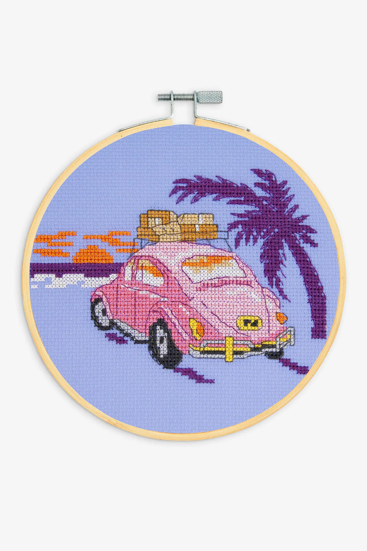 DMC Korsstygnskit Pink Beetle 15 x 10,7 cm - Aida 5,5/14 ct