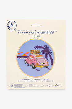 DMC Korsstygnskit Pink Beetle 15 x 10,7 cm - Aida 5,5/14 ct