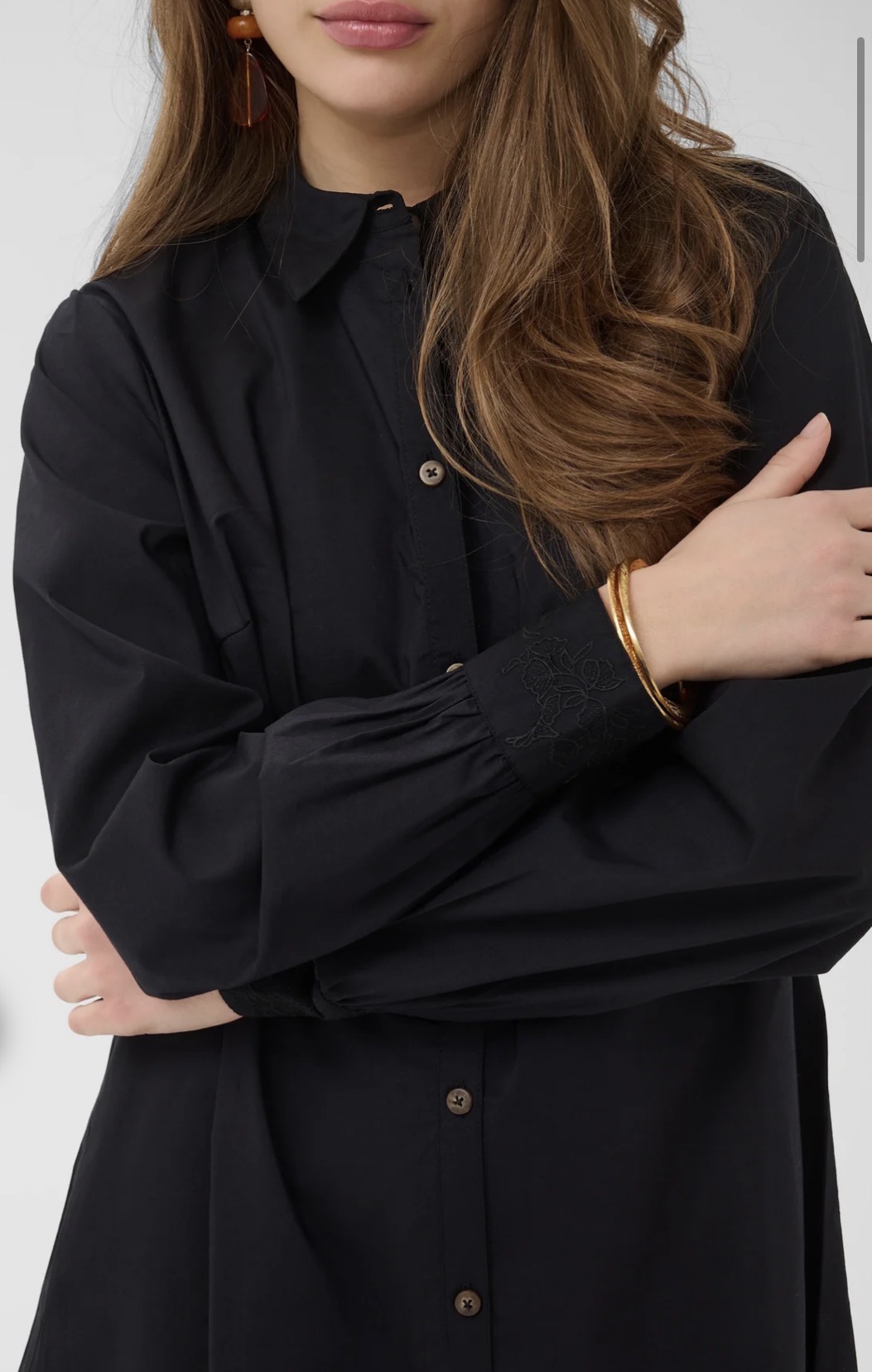 Cream Leli Shirt Dress Black - 2