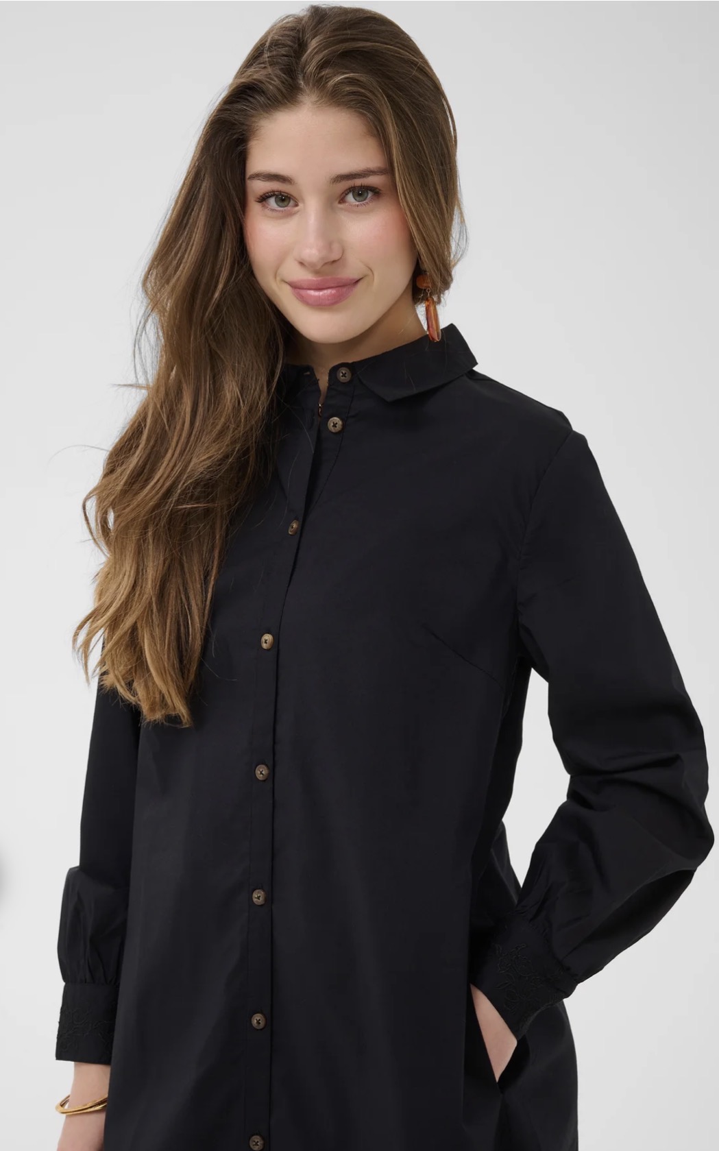 Cream Leli Shirt Dress Black - 3