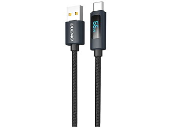 Dudao L7T USB-A till USB-C-kabel 66W 1m svart