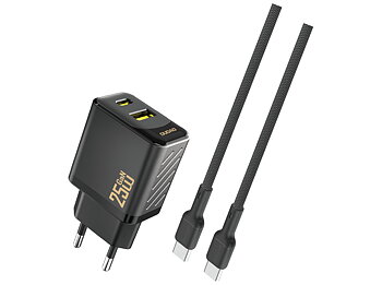 Dudao A26TCEU Adapter 25Watt 1xUSB-C 1xUSB-A (1m USB-C to USB-C cable included) Sort