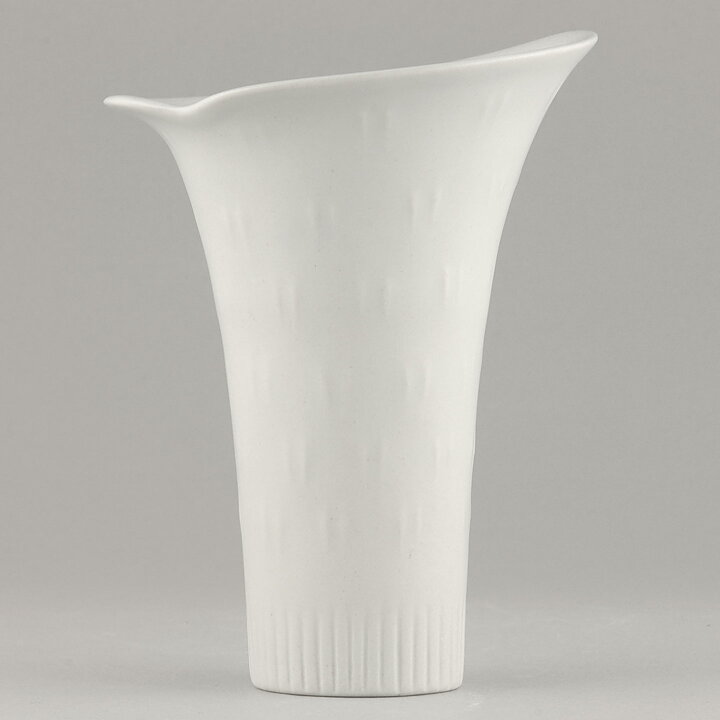 Carl-Harry Stålhane (1950s) White Flared Vase 13 cm