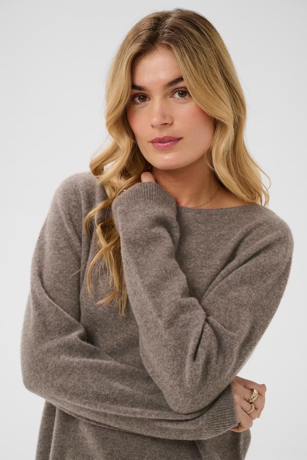 Cream Mela Knit Pullover Mahogany Rose  Melange - 4