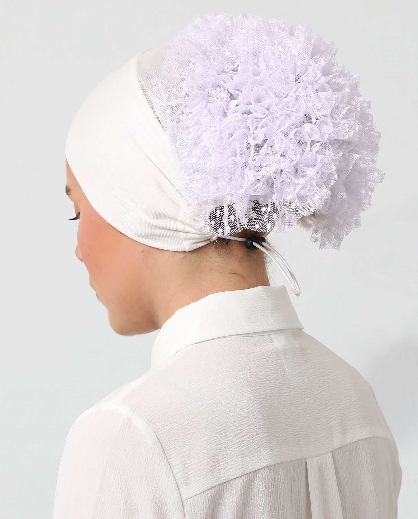 Justerbar Undersjal med Silikon och Puff - Off-White