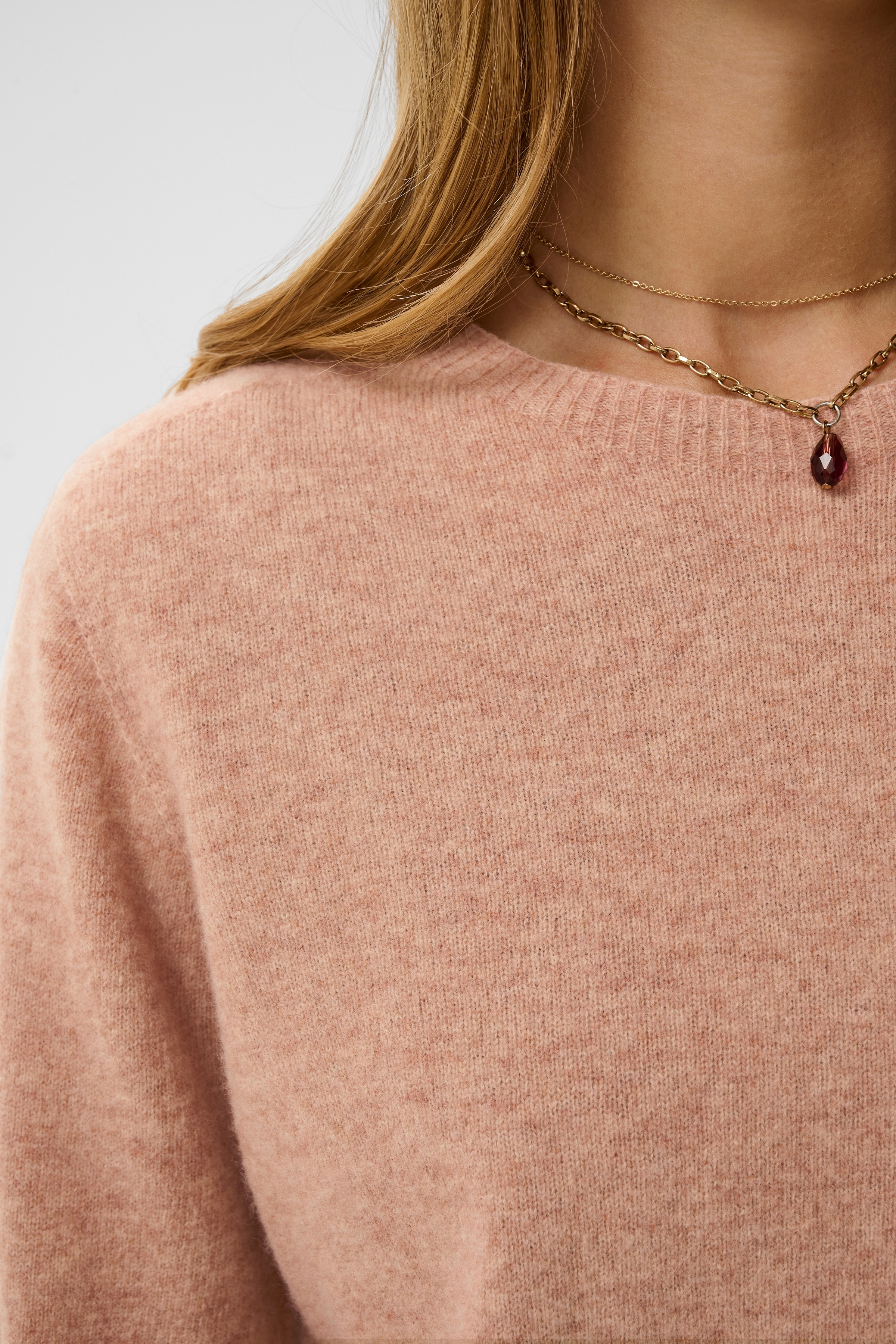 Cream Mela Knit Pullover Mahogany Rose  Melange - 3