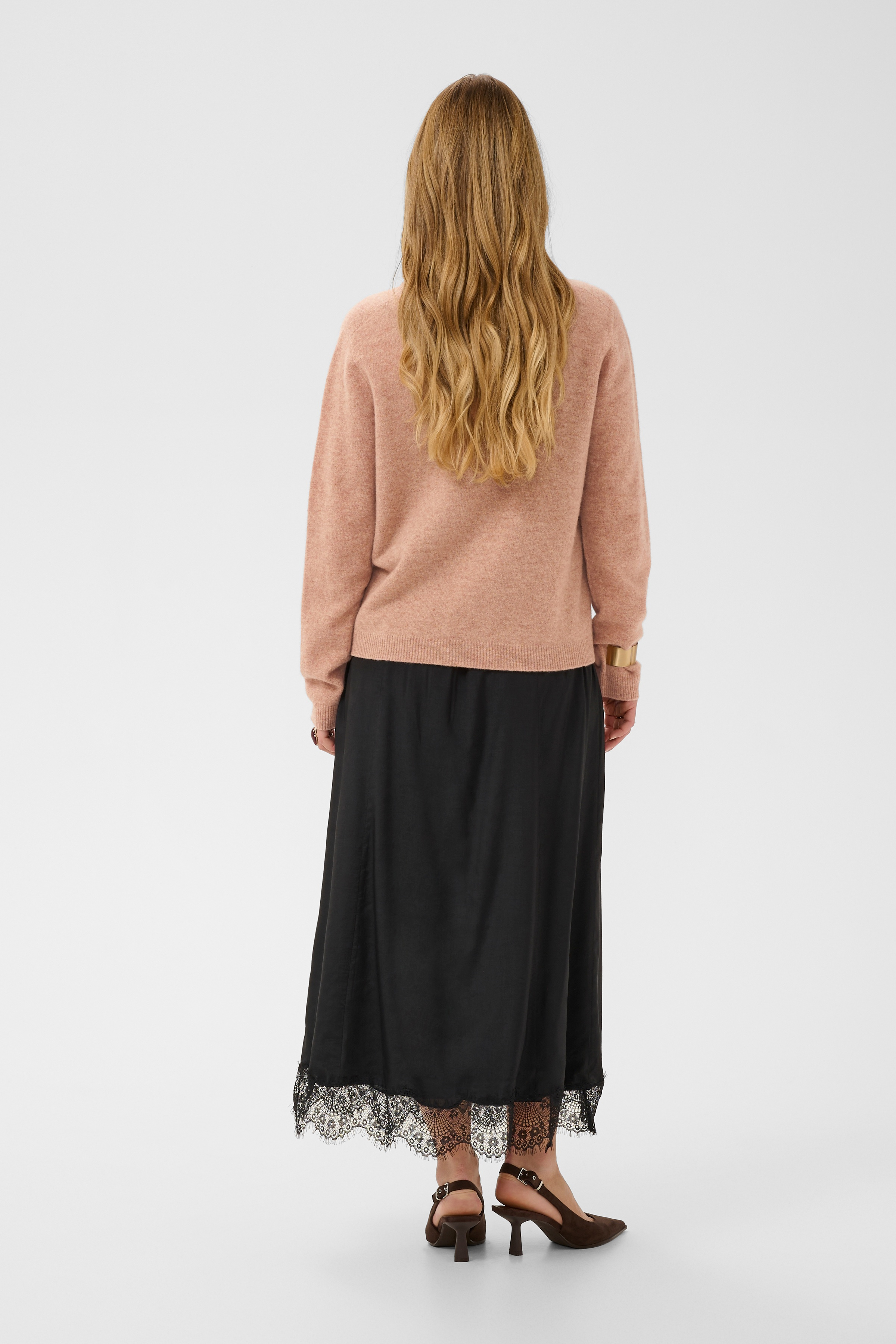 Cream Mela Knit Pullover Mahogany Rose  Melange - 2