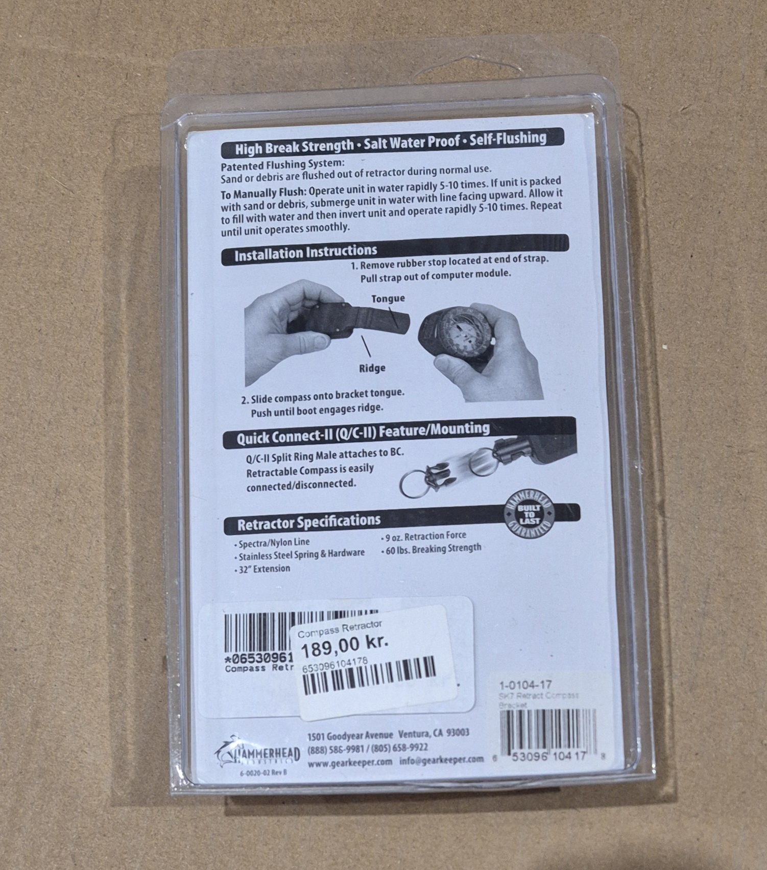 Compass retractor for Suunto SK7/SK8 *NY* - 2