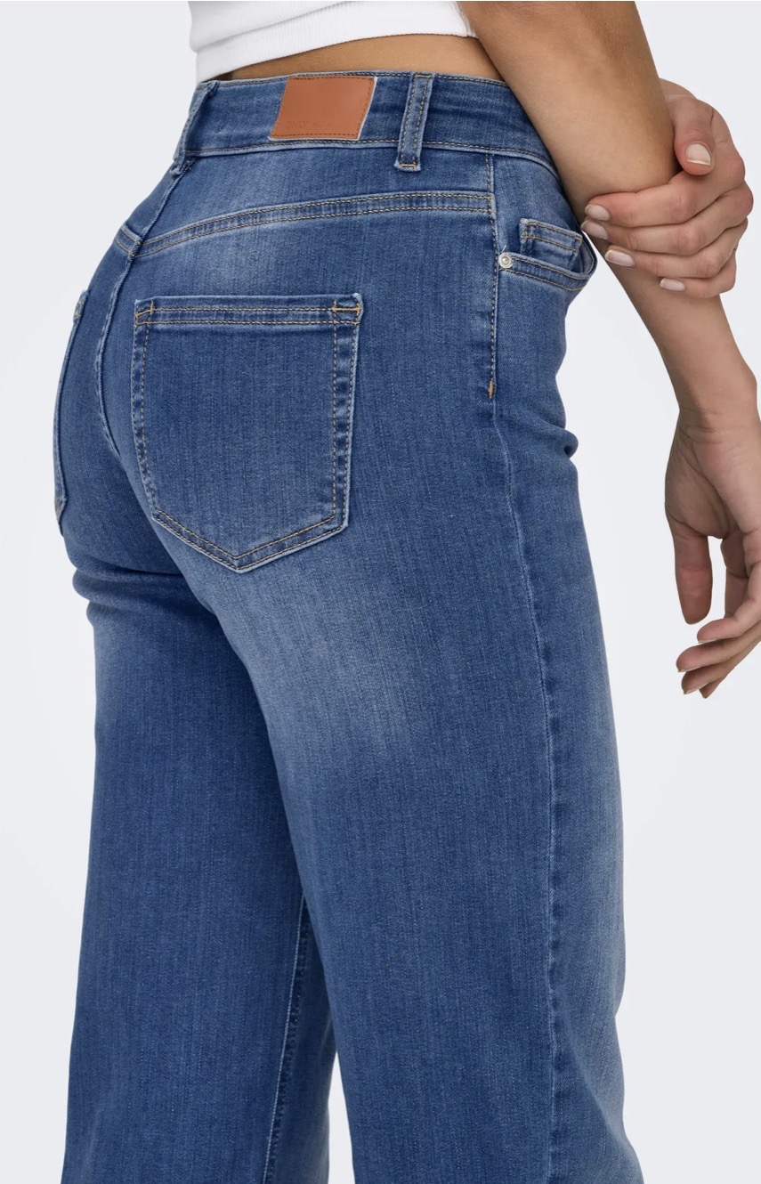Only Blush Jeans Mid Straight Medium Blue Denim - 4