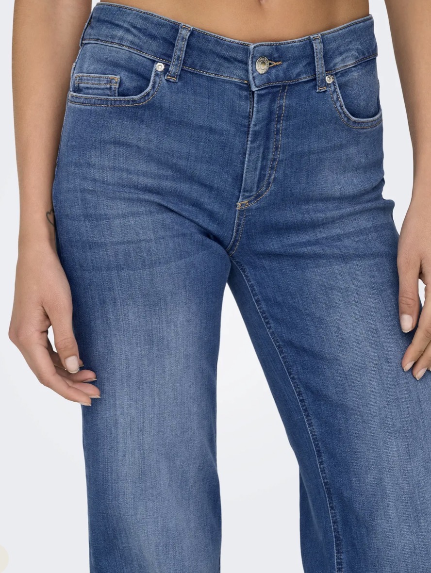 Only Blush Jeans Mid Straight Medium Blue Denim - 5