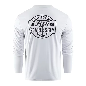 Grundéns Fish Fearlessly LS Tech Tee Grey Mist - UPF 50 Sun protection