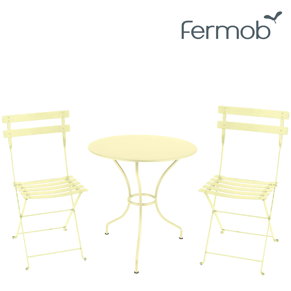 Bistro Metal chair 2 pc + Opera table (Frosted lemon) - In stock - fermob